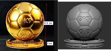 Thiết kế và in 3D Sla quả bóng vàng