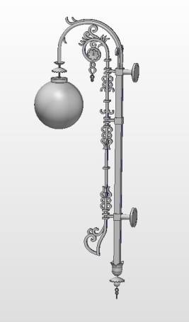 Scan 3D và thiết kế ngược mẫu đèn nhà khách chính phủ 1.7m-2