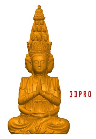 Scan 3D tượng phật gỗ cao 0.6m