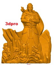 Scan 3D và chỉnh sửa mẫu tượng gỗ Trần Quốc Tuấn cao 107cm