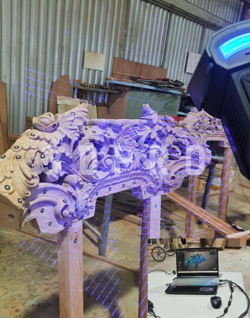 Quét 3D tượng gỗ để tạo dữ liệu CAD 